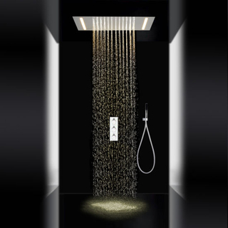Contemporary Bathroom LED Light Rain Shower System