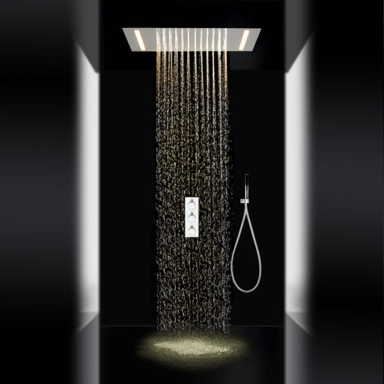 Contemporary Bathroom LED Light Rain Shower System